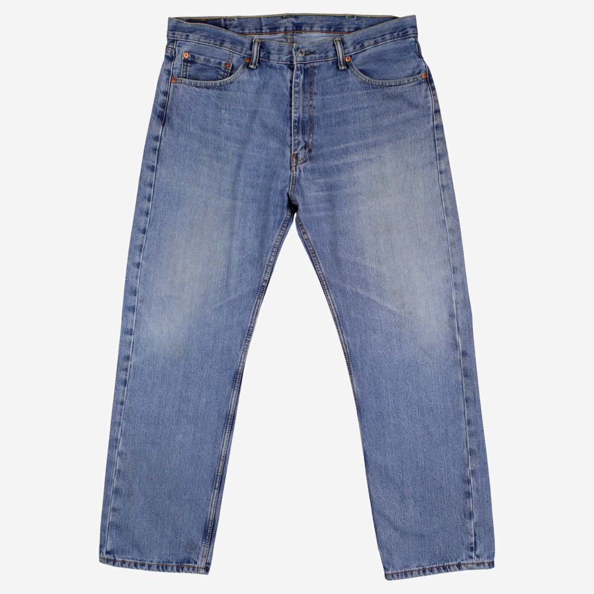 Levis 505 Jeans 38x32 Blue Regular Straight Stonewash Red Tab Denim