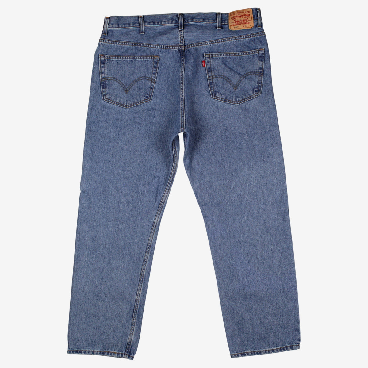 Levis 505 Jeans 42x32 Blue Regular Straight Stonewash Red Tab Denim