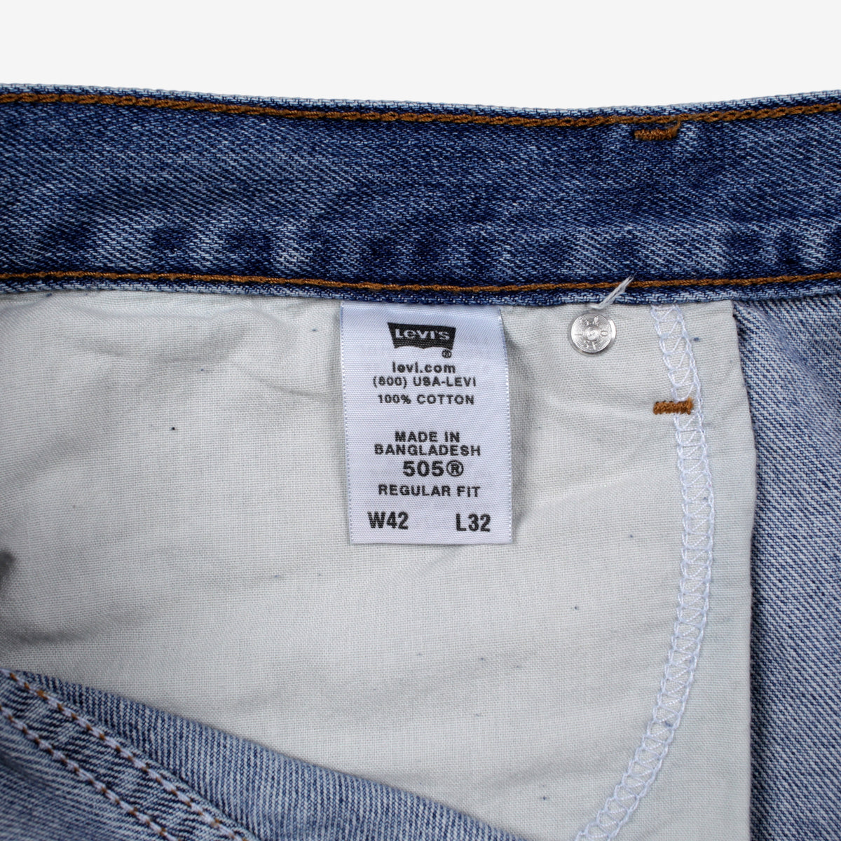Levis 505 Jeans 42x32 Blue Regular Straight Stonewash Red Tab Denim