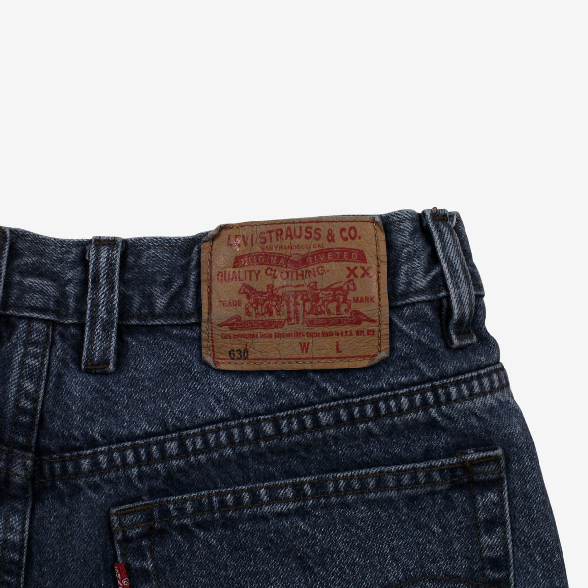 Levis 630 Jeans 32x27 Blue USA Made Faded Dark Stonewash Mid Rise Zip Fly Denim