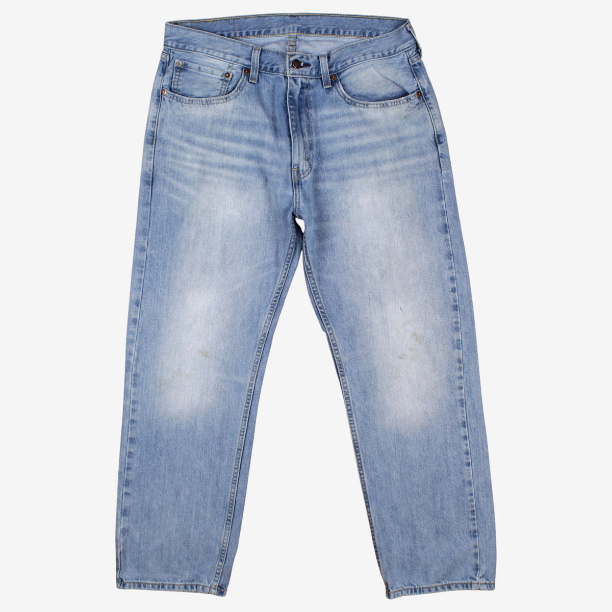 Levis 505 Jeans 35x30 Blue Regular Straight Light Stonewash Red Denim