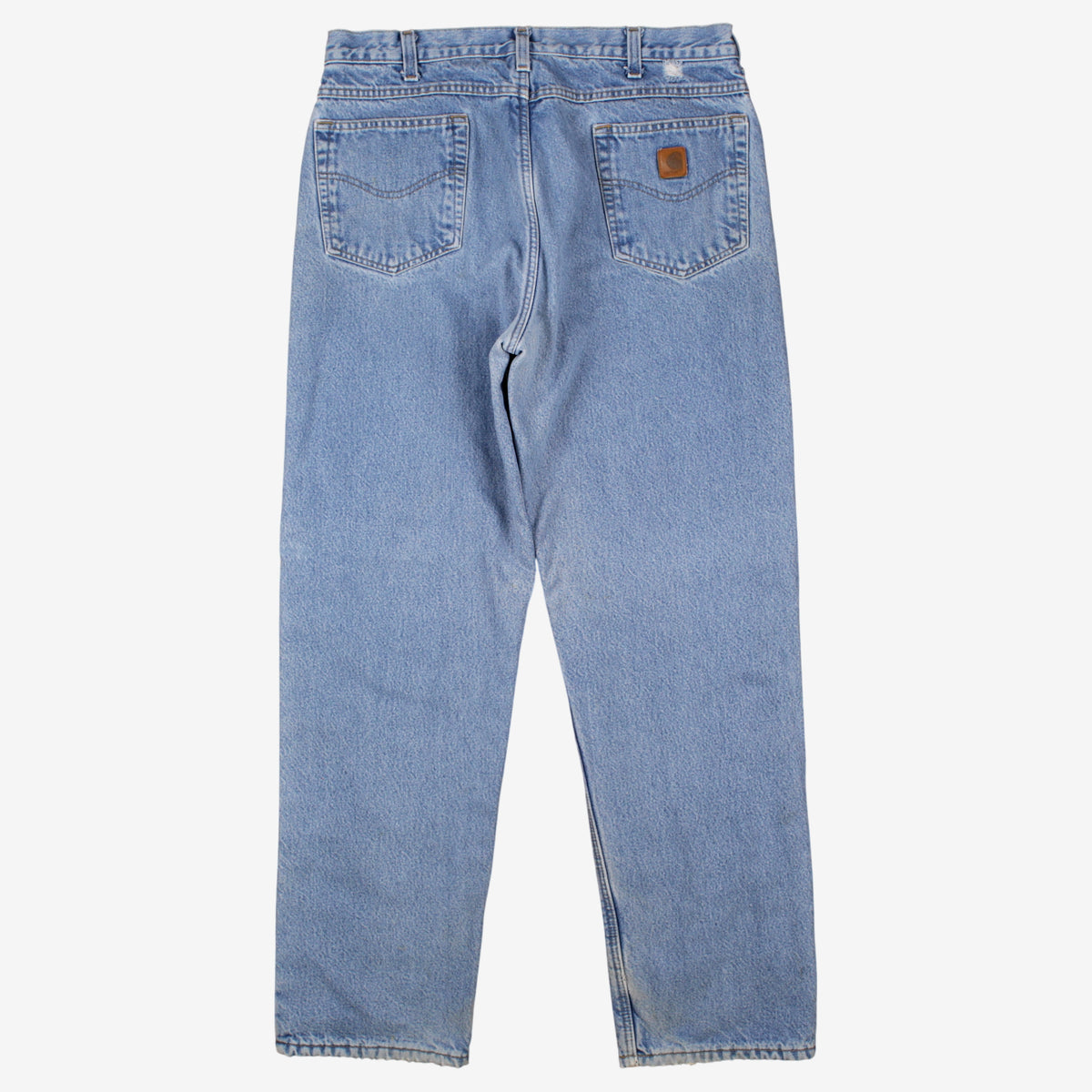 Carhartt Lined Jeans 34x32 Blue Workwear Faded Stonewash Straight Zip Fly Denim