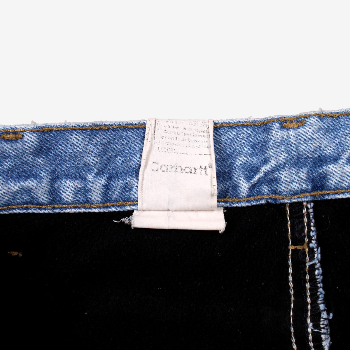 Carhartt Lined Jeans 34x32 Blue Workwear Faded Stonewash Straight Zip Fly Denim