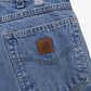 Carhartt Lined Jeans 34x32 Blue Workwear Faded Stonewash Straight Zip Fly Denim