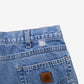 Carhartt Lined Jeans 34x32 Blue Workwear Faded Stonewash Straight Zip Fly Denim