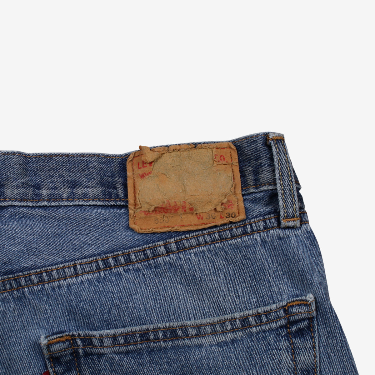 Levis 550 Jeans 36x30 Blue Relaxed Taper Faded Stonewash Zip Red Tab Denim