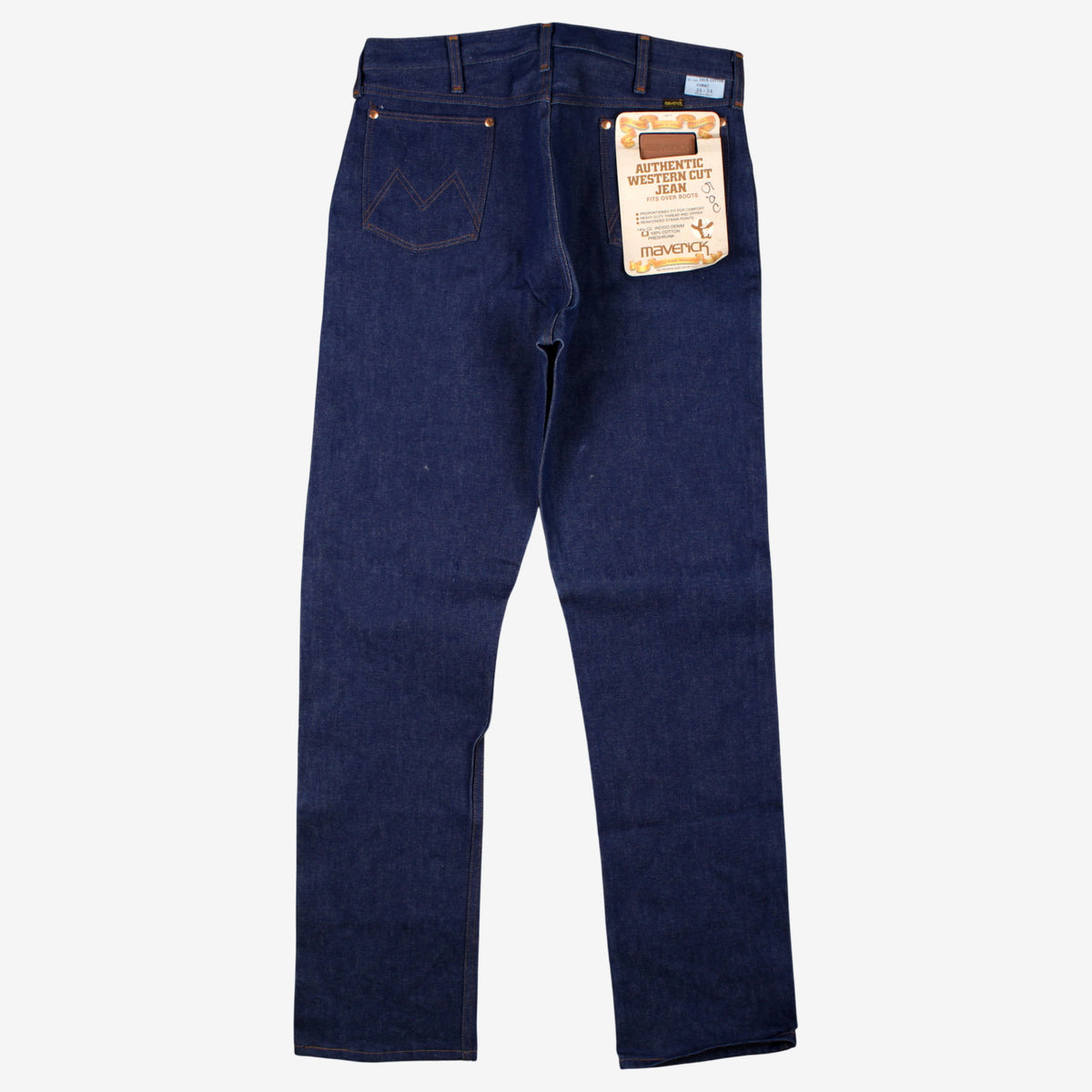 Vintage Deadstock Maverick Jeans 36x34 70s Blue USA Made Western Cut Denim