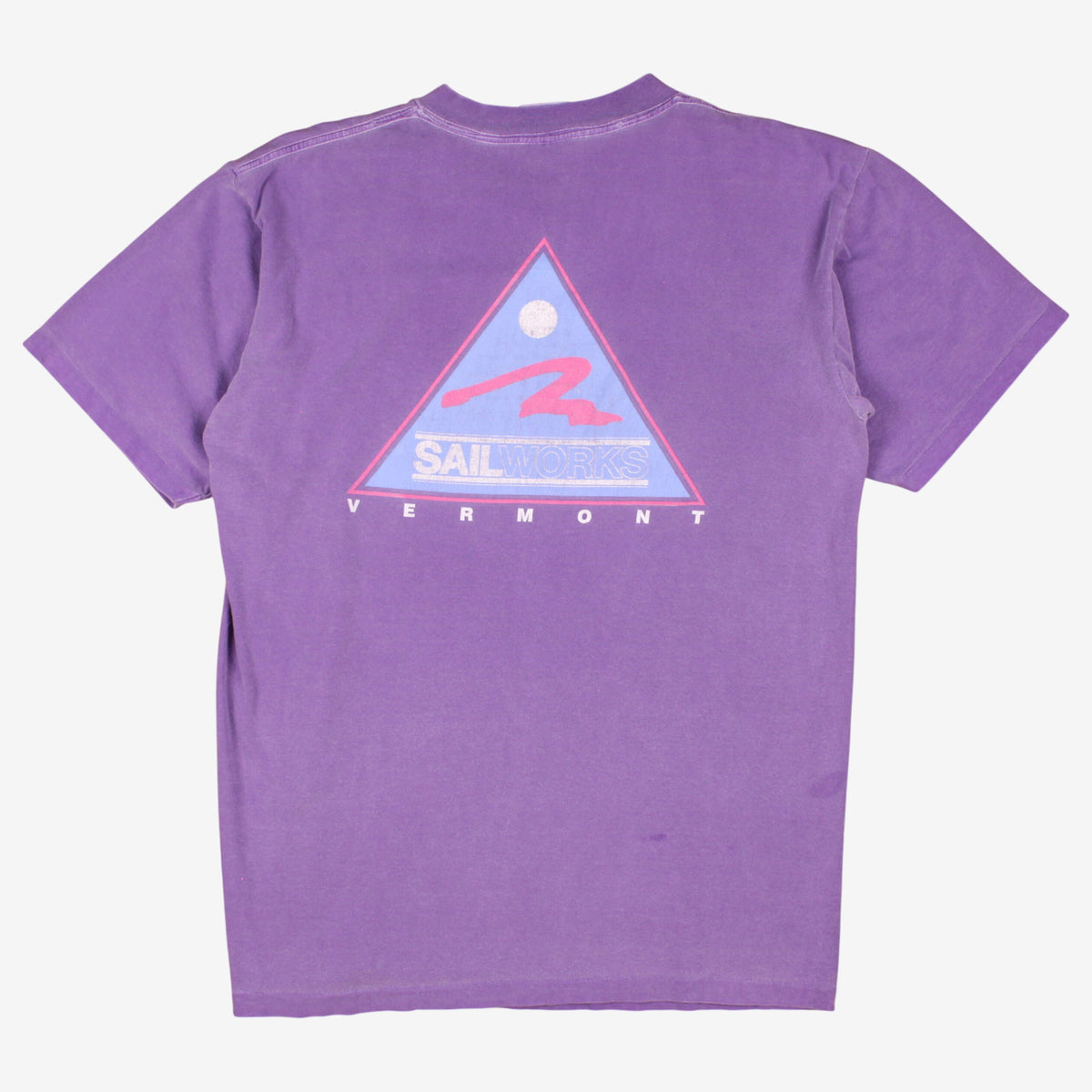 Vintage Oneita T-shirt L Mens 90s Purple Sailworks Vermont Graphic Single Stitch