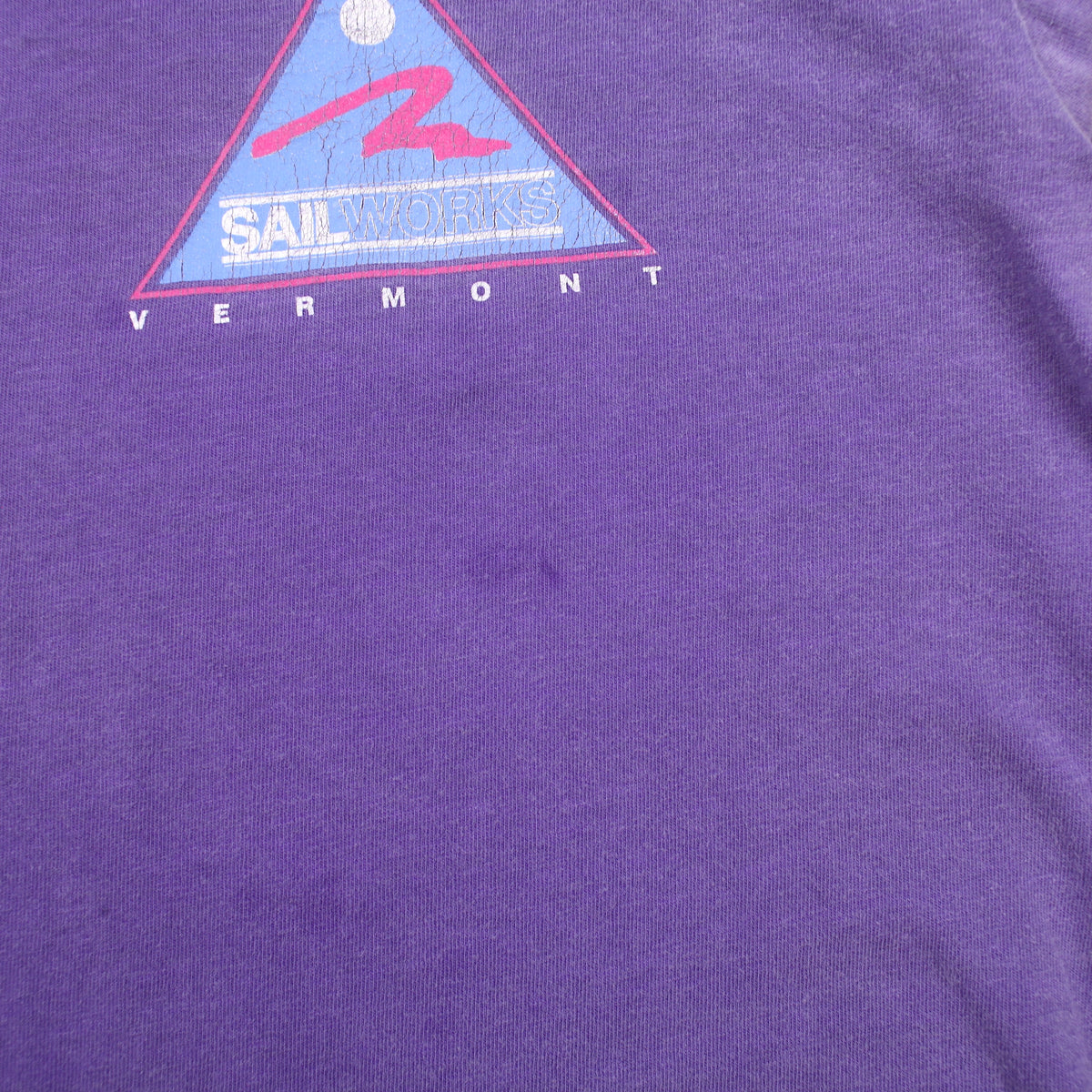 Vintage Oneita T-shirt L Mens 90s Purple Sailworks Vermont Graphic Single Stitch