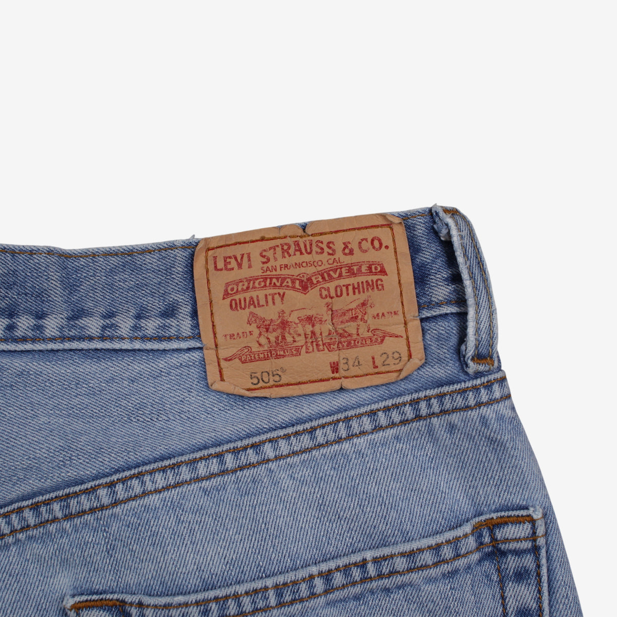 Levis 505 Jeans 34x29 Blue Regular Straight Light Stonewash Denim