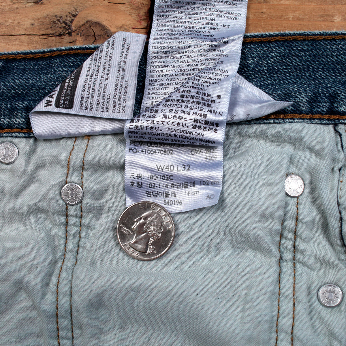 Levis 559 Jeans 40x32 Blue Relaxed Straight Faded Mid Stonewash Red Tab Denim