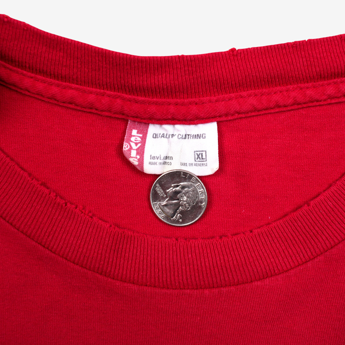 Vintage Levis T-shirt XL Mens Red Thrashed Motorcycle Graphic Biker Grunge