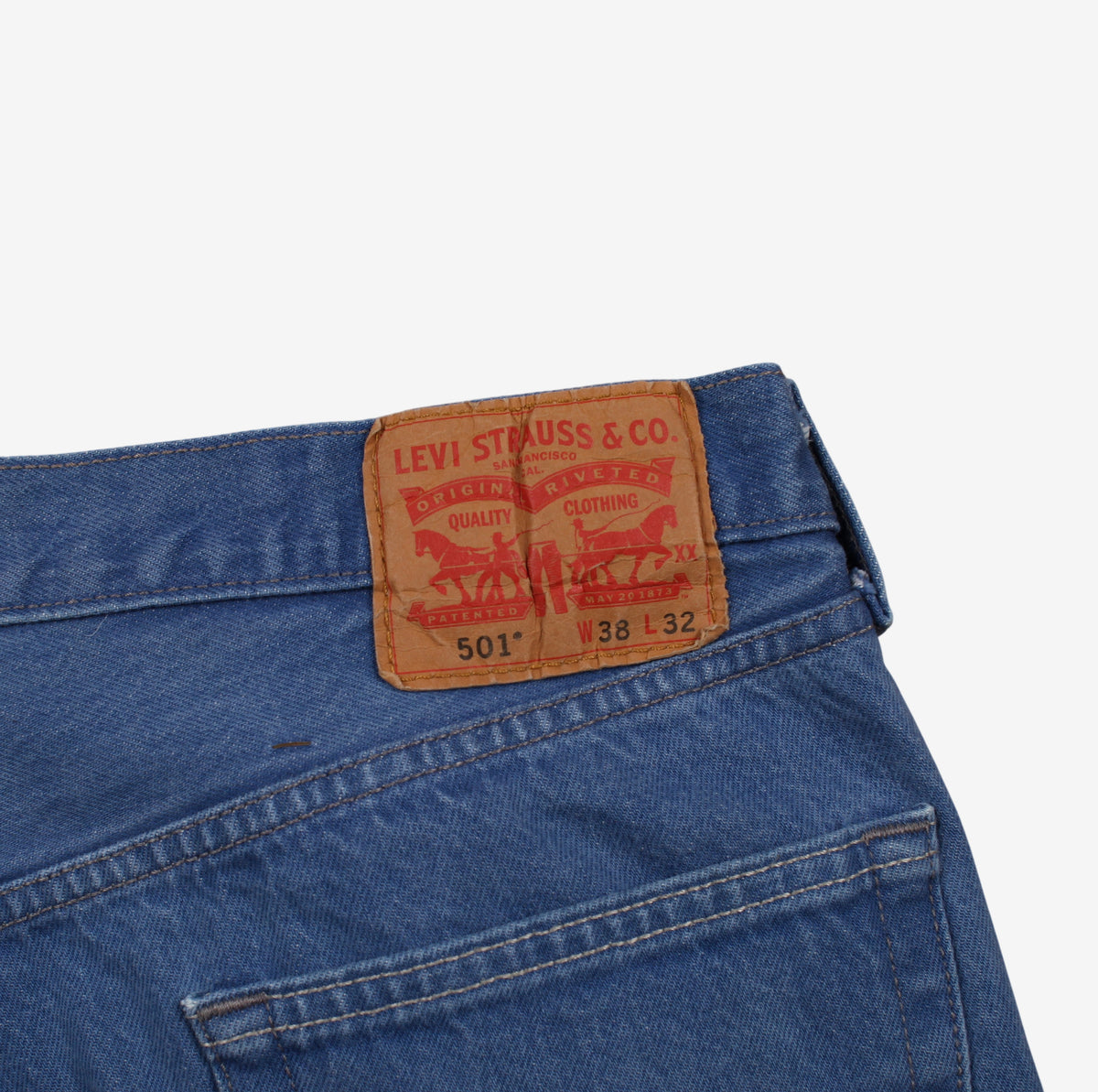 Levis 501 Jeans 36x25 Blue Regular Straight Faded Stonewash Red Tab Denim