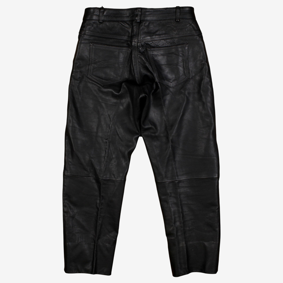 Vintage USA Bikers Dream Apparel Leather Trousers Pants 36x31 Black Straight