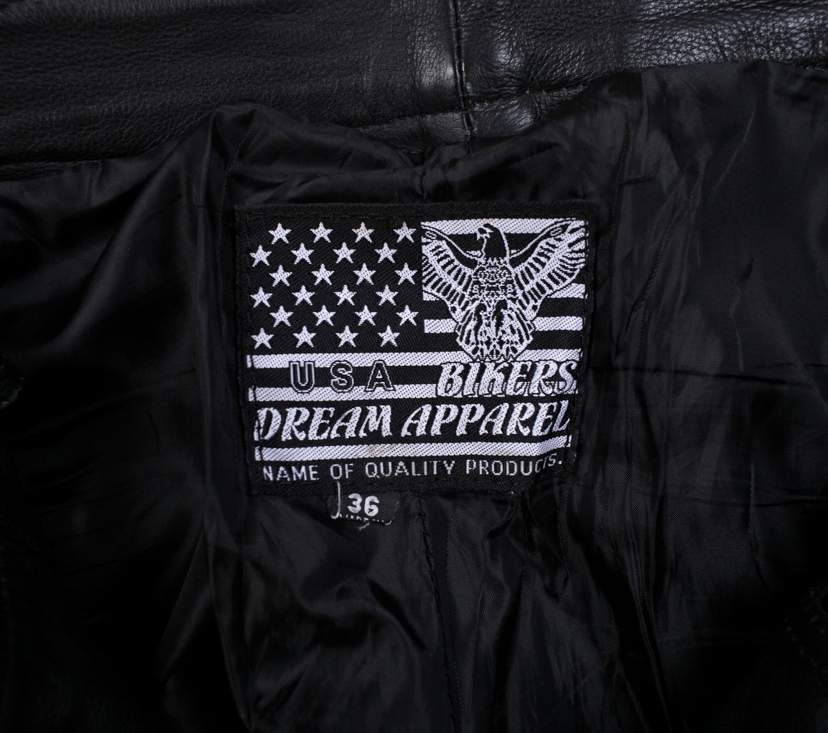 Vintage USA Bikers Dream Apparel Leather Trousers Pants 36x31 Black Straight