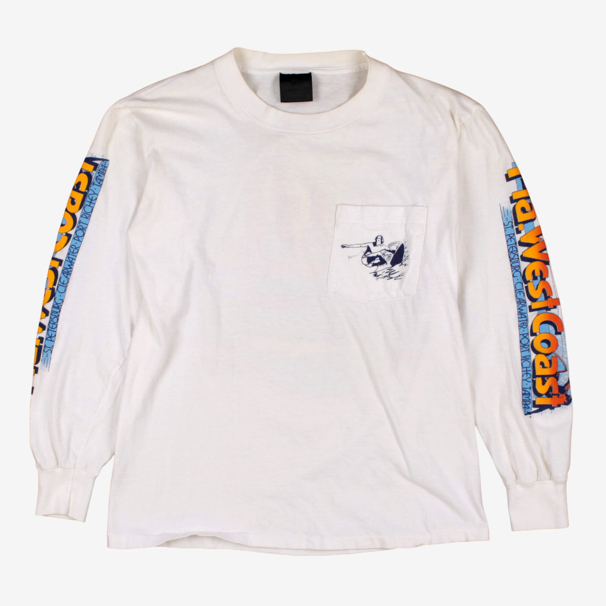 Vintage Sailing T-shirt M Mens 90s White Florida West Coast Long Single Stitch
