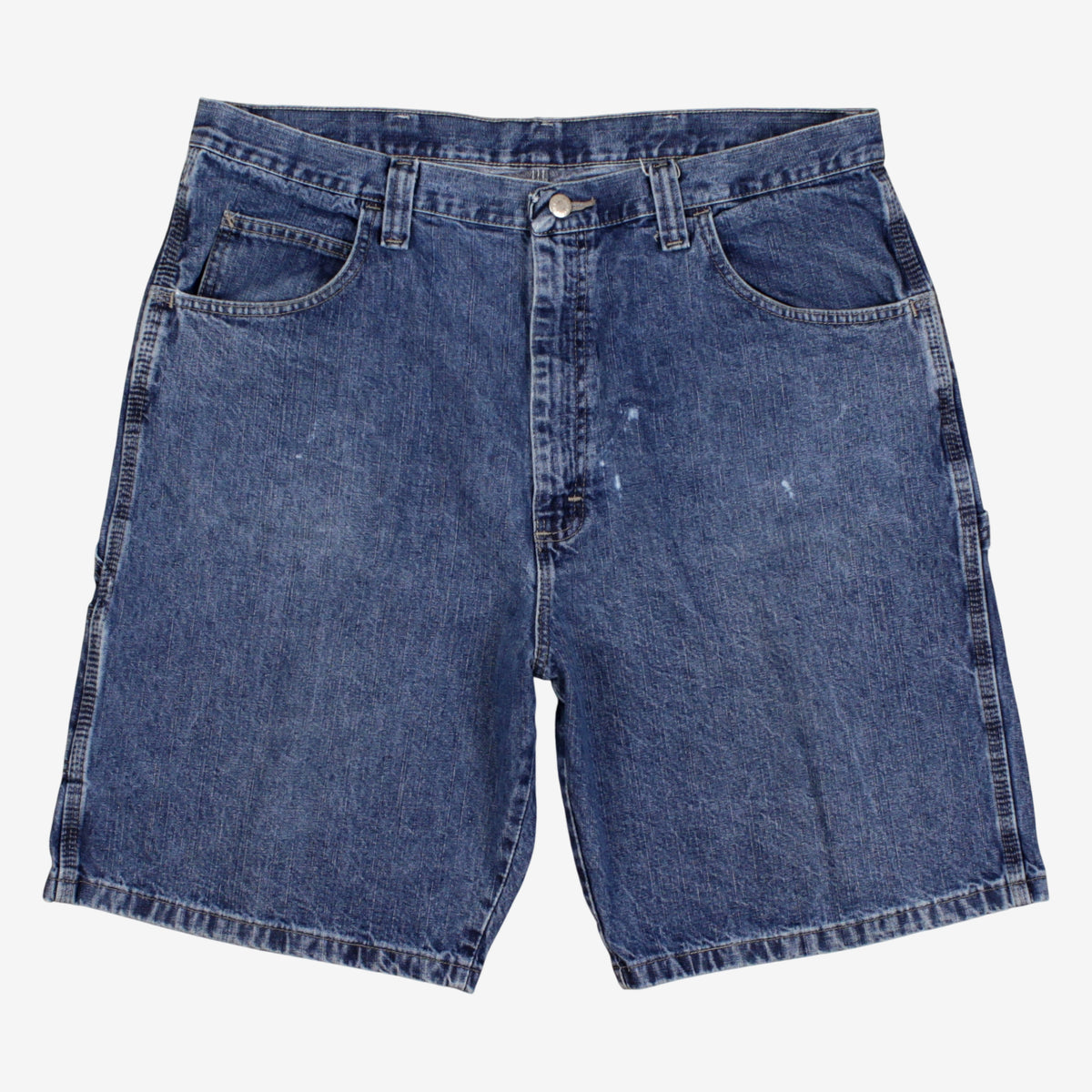 Wrangler Carpenter Denim Shorts Jorts 38 00s Blue Workwear Utility Y2k