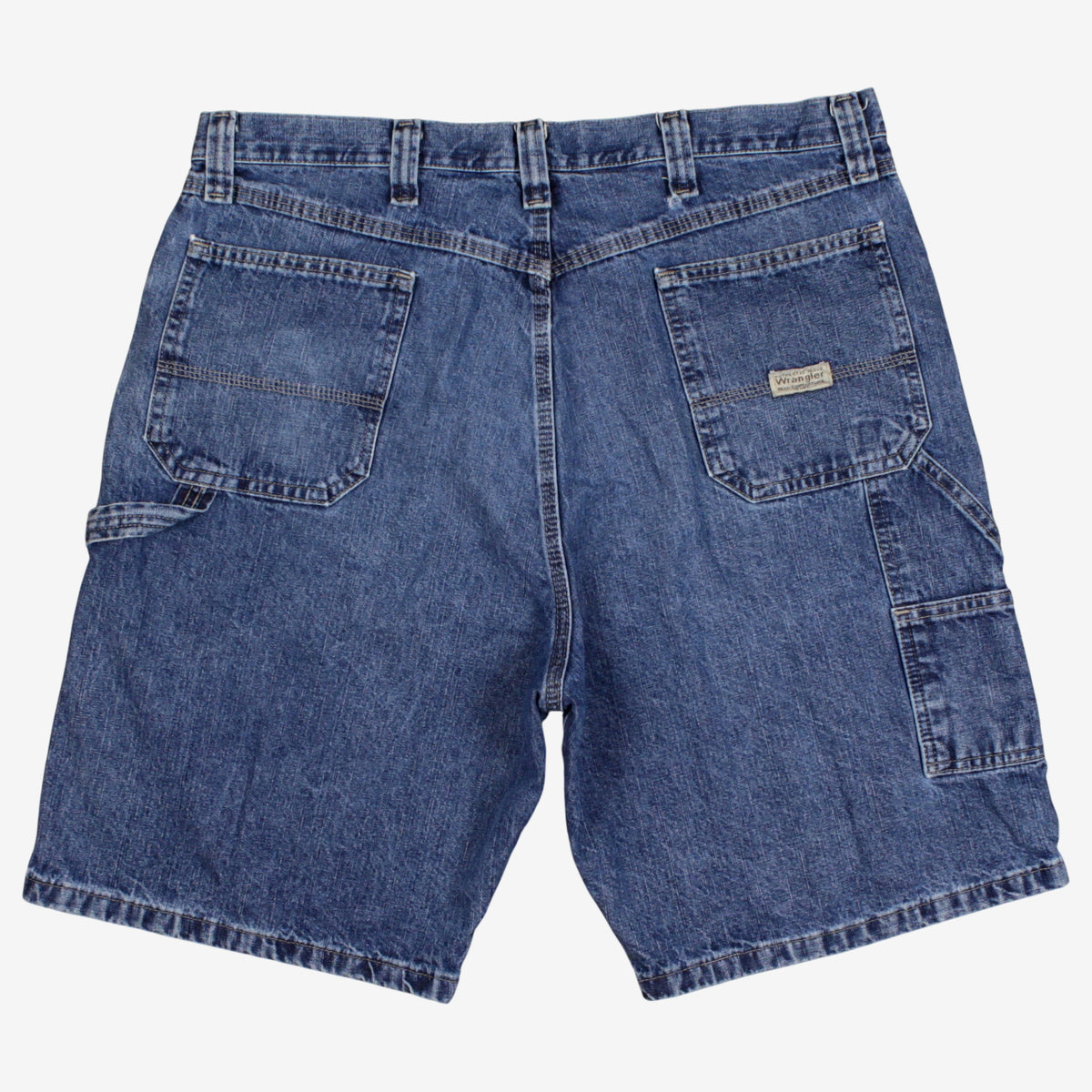 Wrangler Carpenter Denim Shorts Jorts 38 00s Blue Workwear Utility Y2k
