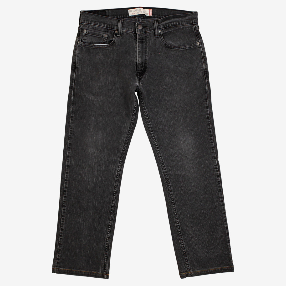Levis 559 Jeans 33x28 Black Relaxed Straight Faded Zip Fly Mid Rise Denim