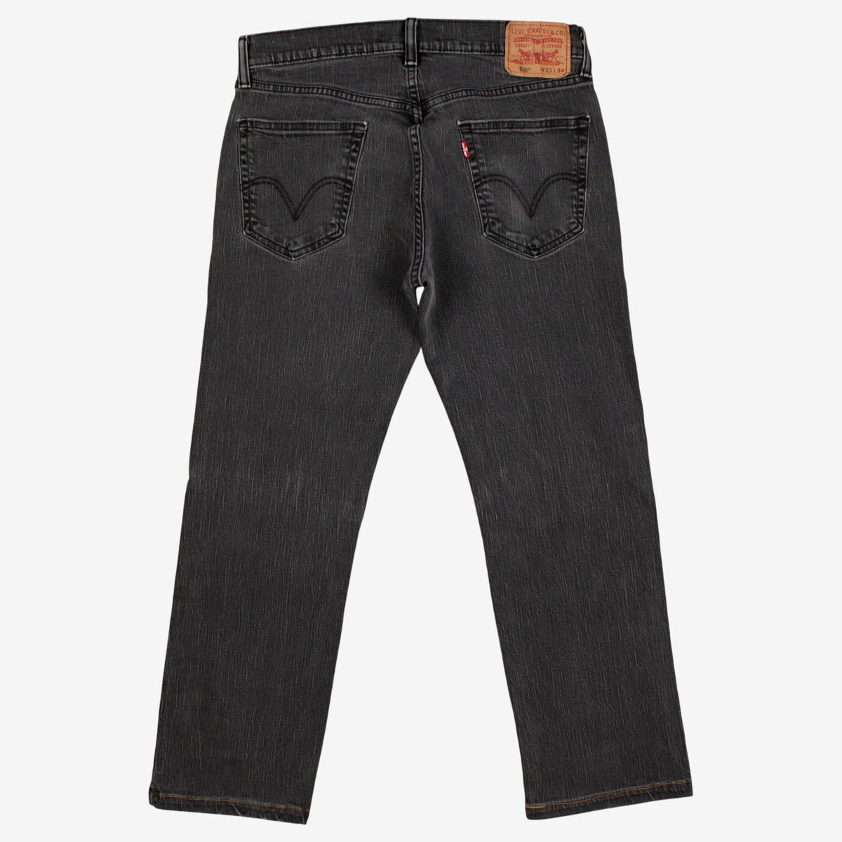 Levis 559 Jeans 33x28 Black Relaxed Straight Faded Zip Fly Mid Rise Denim
