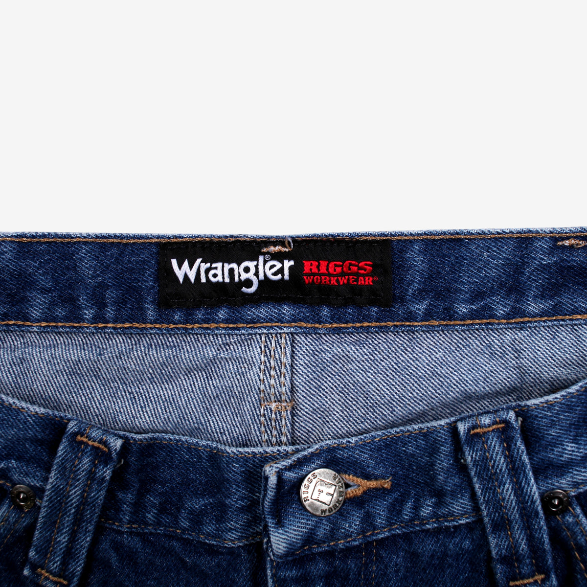 Wrangler Riggs Workwear Jeans 36x32 Mens Blue Mid Stonewash Straight Zip Denim