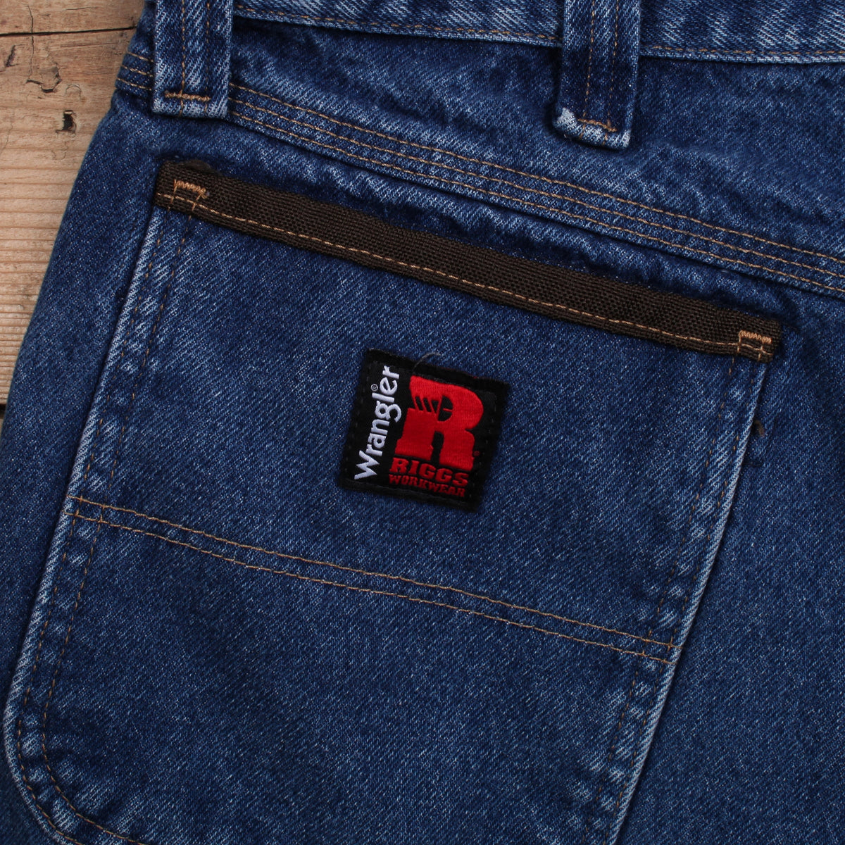 Wrangler Riggs Workwear Jeans 36x32 Mens Blue Mid Stonewash Straight Zip Denim