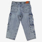 Levis 578 Cargo Jeans 38x30 Blue Faded Light Stonewash Baggy Zip Fly Denim