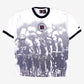 Bugle Boy Ringer T-shirt XL Mens White Cyclist Race Graphic Y2k