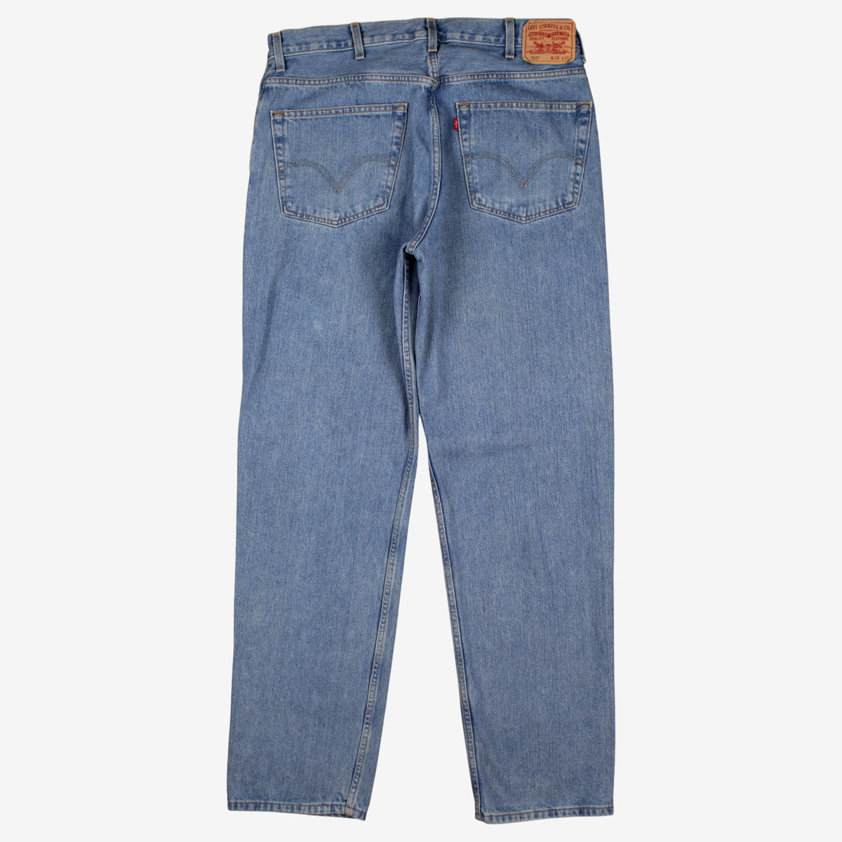 Levis 550 Jeans 38x36 Blue Relaxed Taper Faded Zip Fly Mid Rise Denim