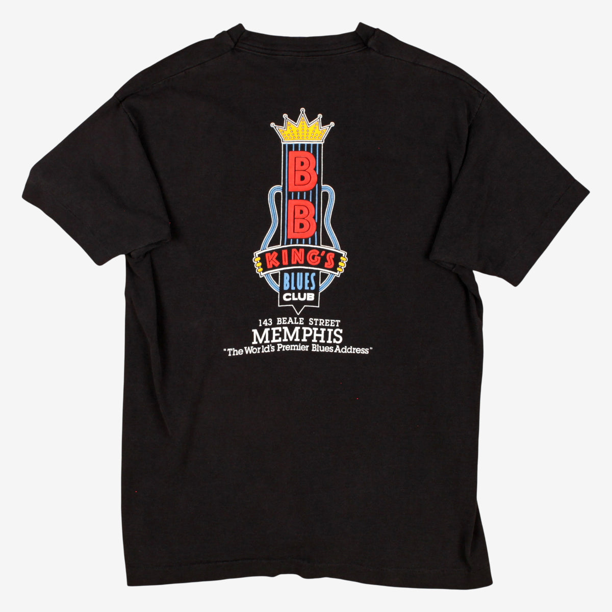 Vintage Fruit Of The Loom T-shirt L Mens Black Bb Kings Blues Club Single Stitch