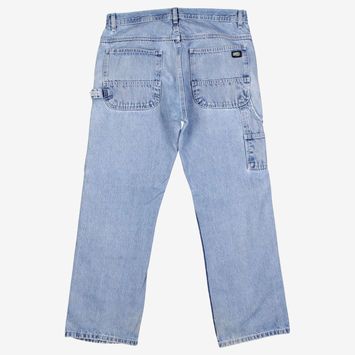 Vintage Key Carpenter Jeans 33x30 90s Blue Faded Light Stonewash Workwear Denim