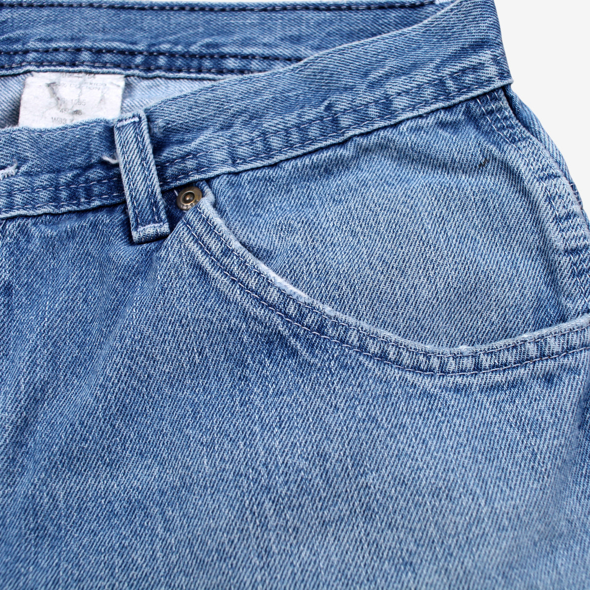 Vintage Key Carpenter Jeans 33x30 90s Blue Faded Light Stonewash Workwear Denim