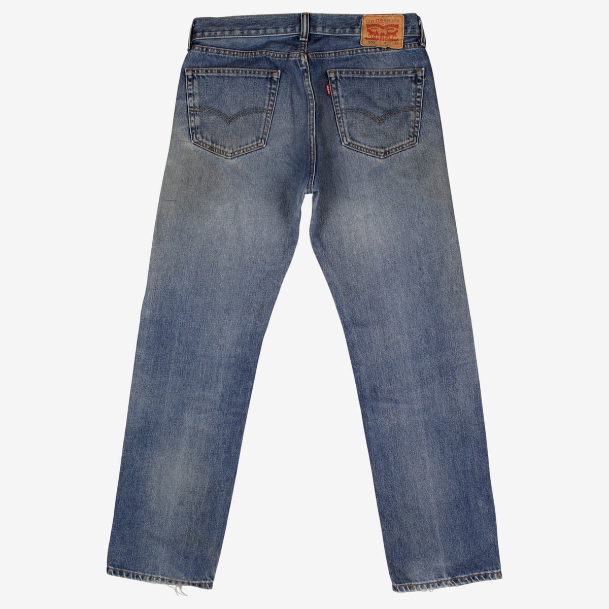 Levis 505 Jeans 33x32 Blue Regular Straight Faded Medium Stonewash Denim