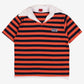 Vintage Levis T-shirt L Womens Orange Striped Polo Collared Streetwear Y2k