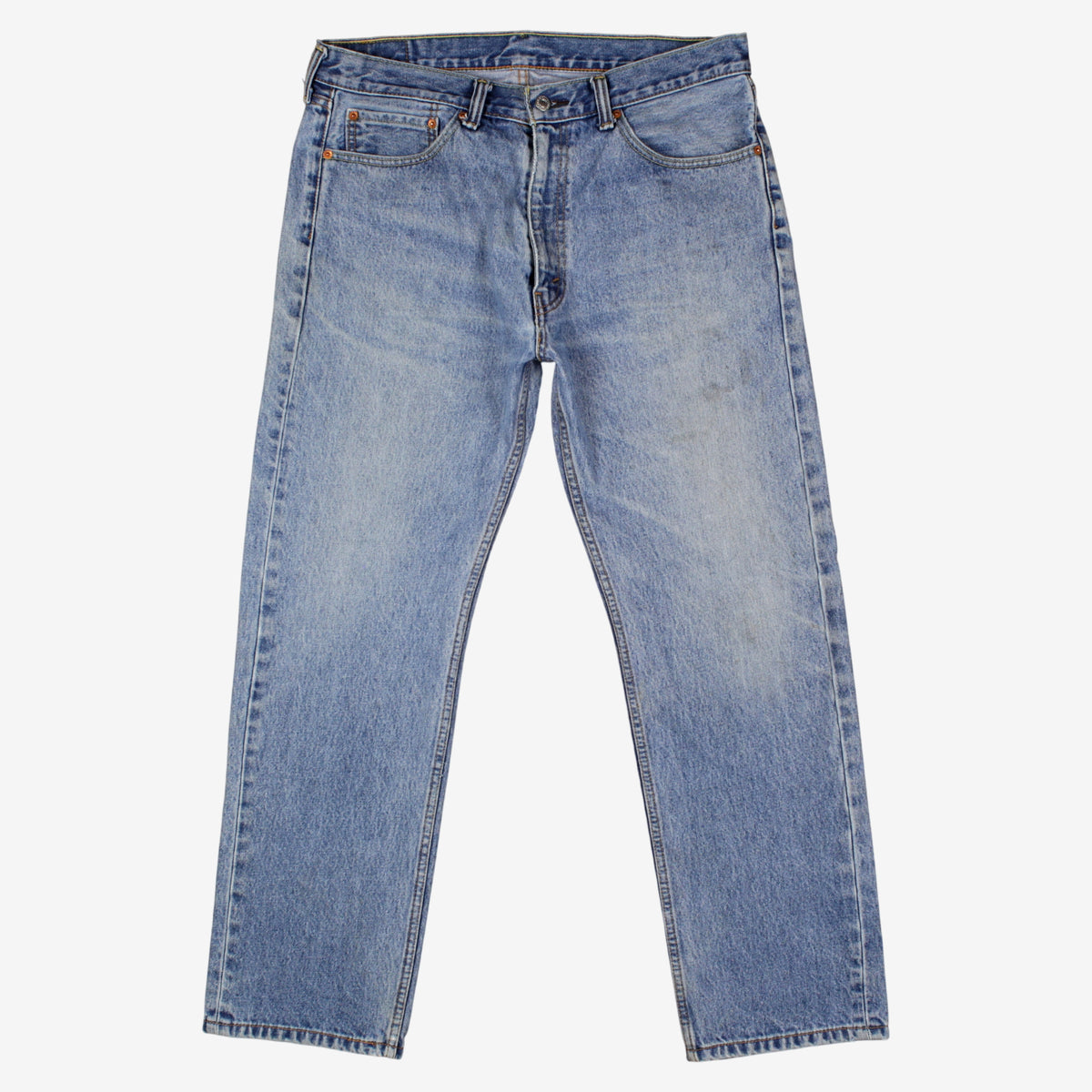 Levis 505 Jeans 36x30 Blue Regular Straight Faded Light Stonewash Mid Rise Denim