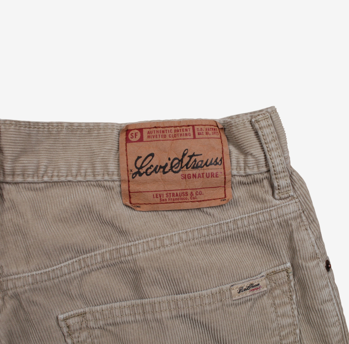 Levis Strauss Signature Corduroy Trousers Pants 34x34 00s Beige Straight