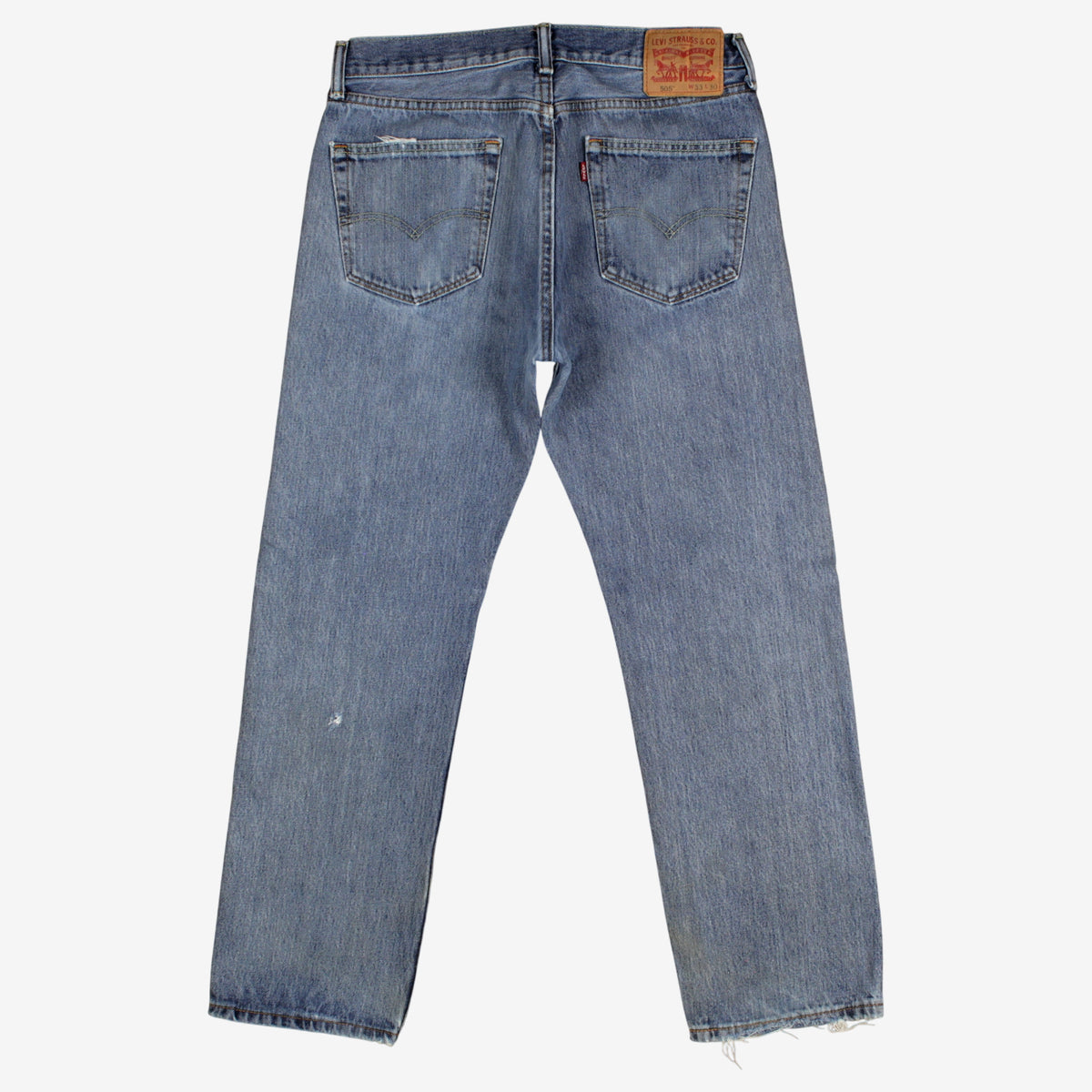 Levis 505 Jeans 33x30 Blue Regular Straight Faded Stonewash Denim