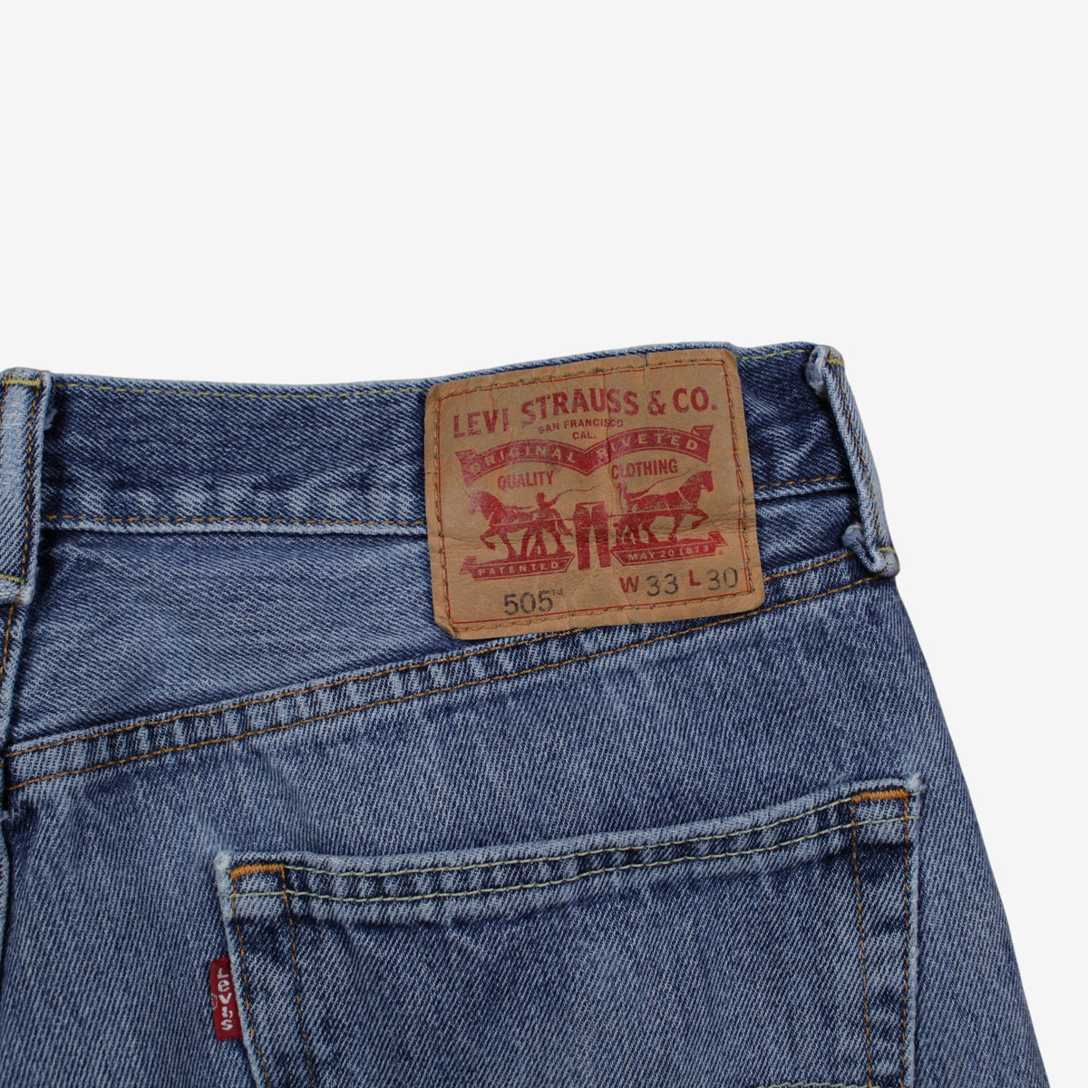 Levis 505 Jeans 33x30 Blue Regular Straight Faded Stonewash Denim