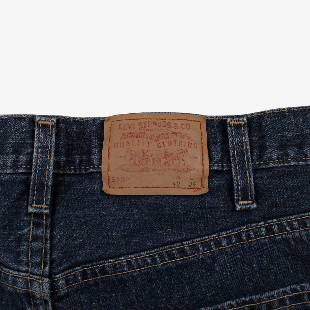 Vintage Levis 529 Jeans 40x30 90s Blue Low Rise Straight Stonewash Denim