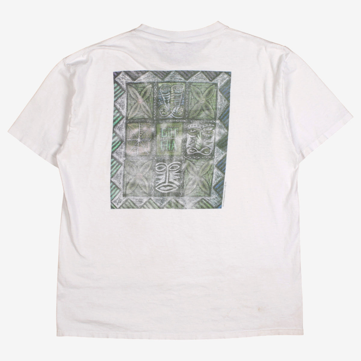 Vintage Gotcha Surf T-shirt XL Mens 90s White Tribal Tiki Beach Streetwear