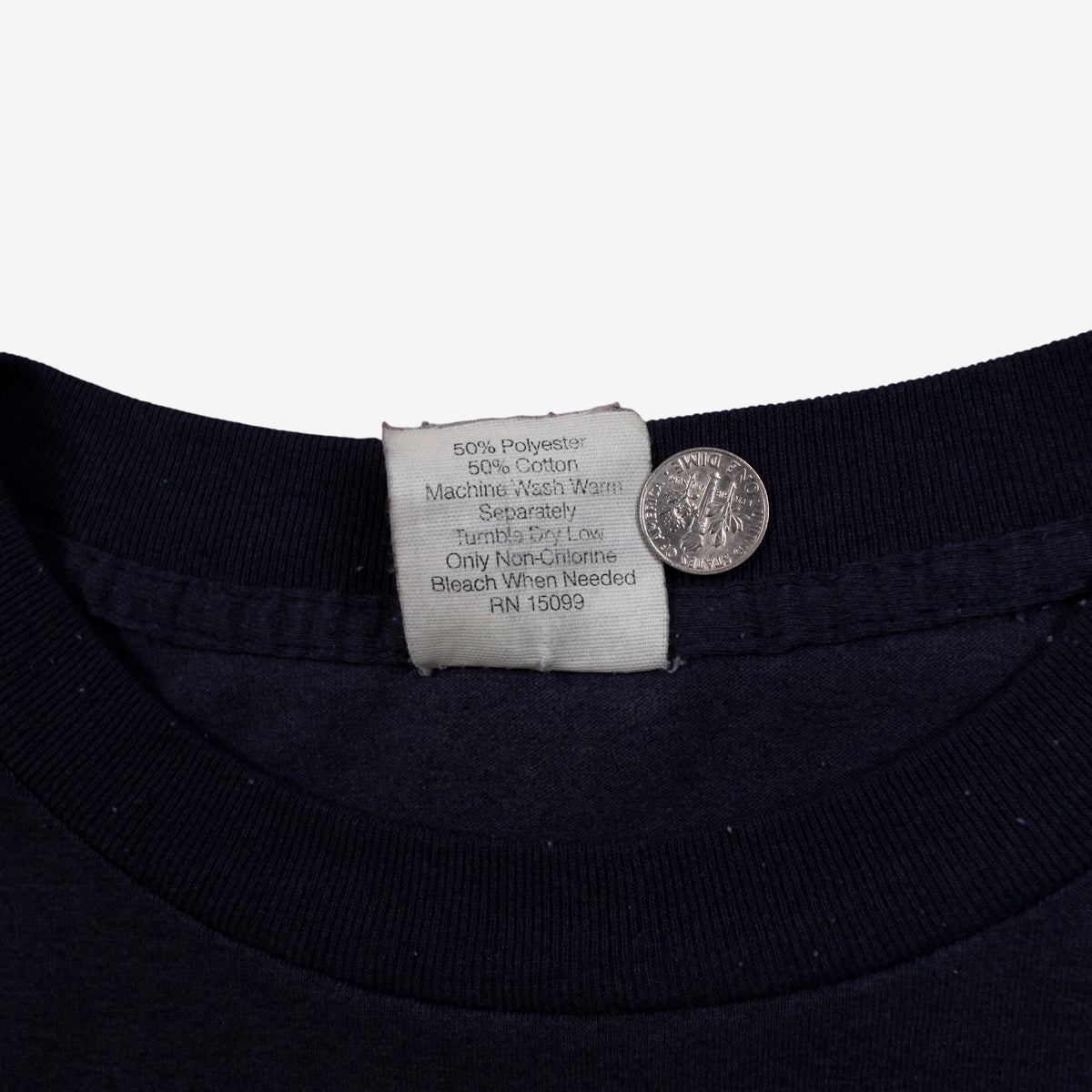 Vintage Roebucks Blank T-shirt XL Mens 90s Blue Pocket Navy Mexico Workwear