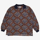 Vintage Sauce By Berne Polo Shirt L Mens 90s Blue Plaid Paisley Long Sleeve