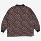Vintage Sauce By Berne Polo Shirt L Mens 90s Blue Plaid Paisley Long Sleeve