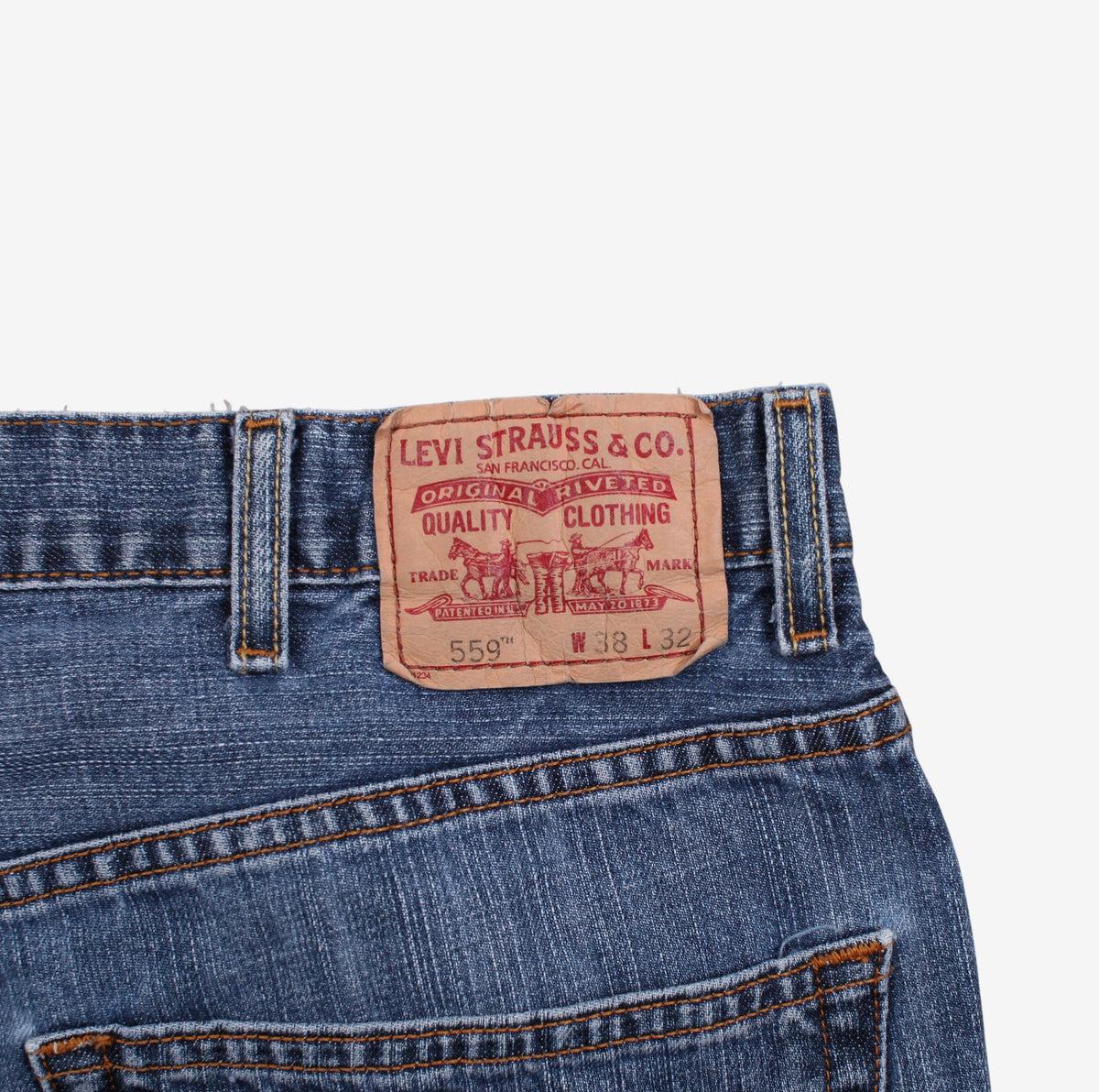 Levis 559 Jeans 38x32 Blue Relaxed Straight Stonewash Red Tab Denim