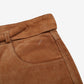 Ombraluce Leather Suede Trousers Pants 28x32 Womens 00s Beige Tapered Tie Waist