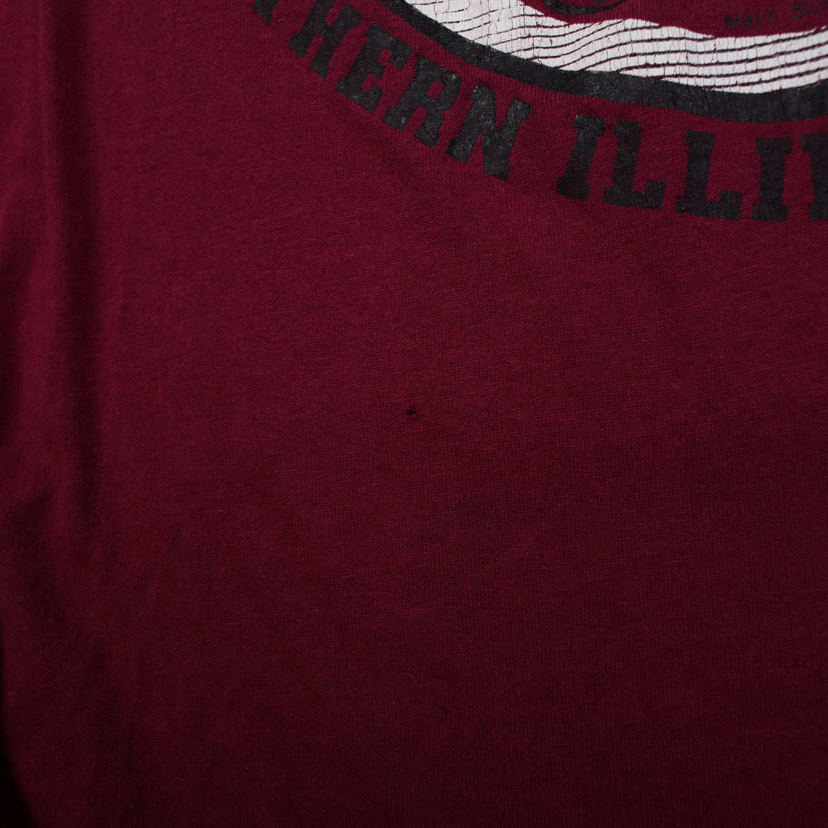 Vintage Jerzees T-shirt L Mens 90s Red Salukis Graphic Print USA Made College