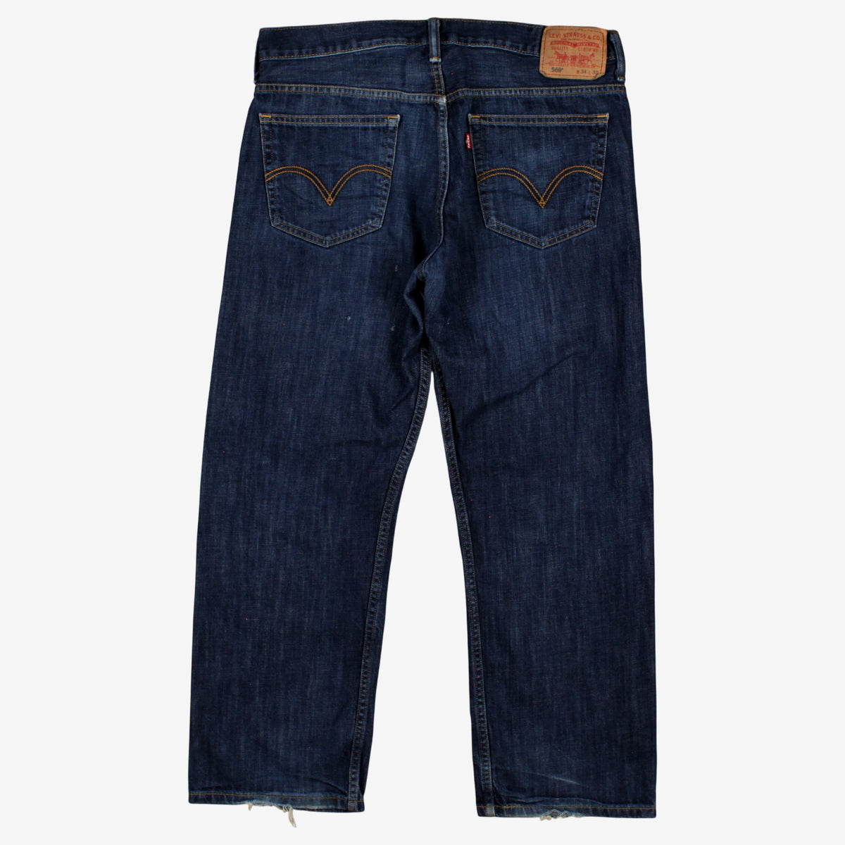 Levis 569 Jeans 34x30 Blue Relaxed Straight Loose Dark Stonewash Zip Denim