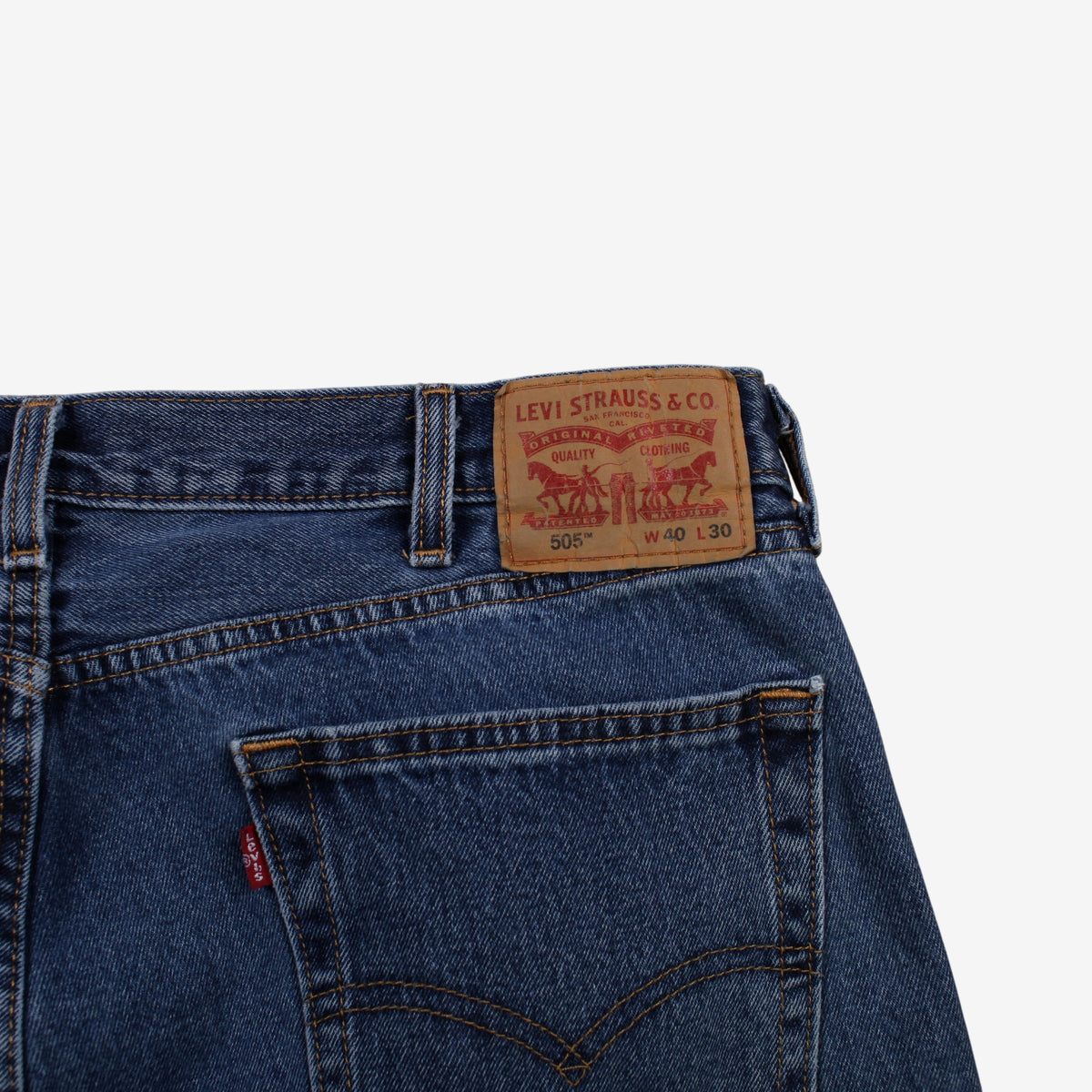 Levis 505 Jeans 40x30 Blue Regular Straight Relaxed Stonewash Denim