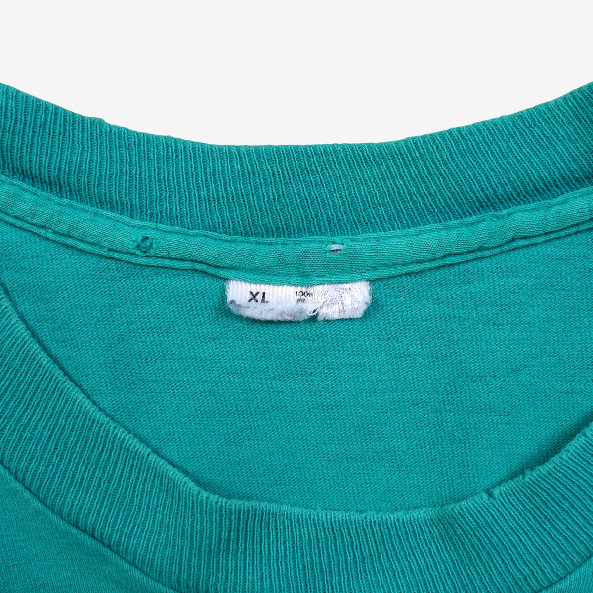 Vintage Fruit Of The Loom Blank T-shirt L Mens 90s Pocket Green Single Stitch