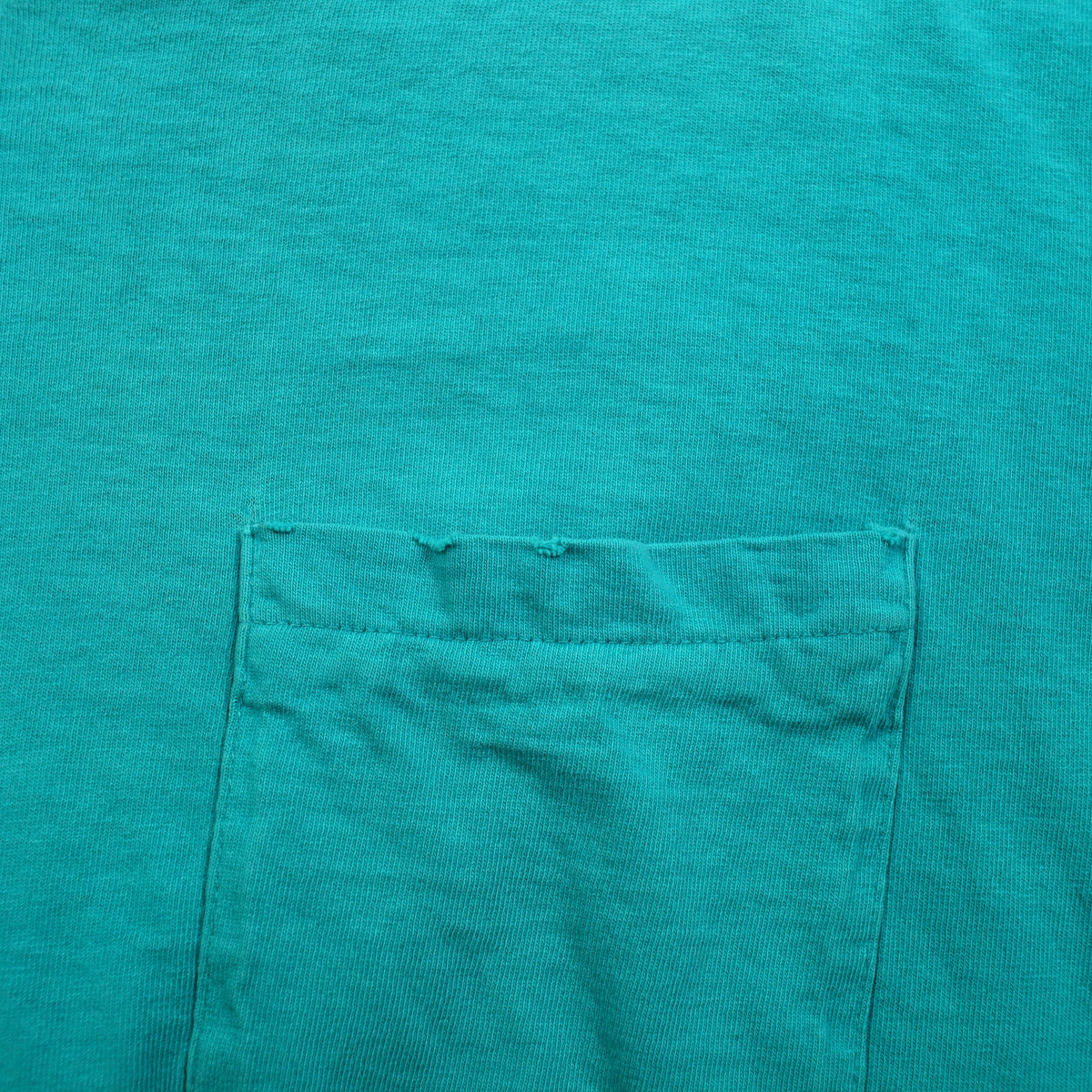 Vintage Fruit Of The Loom Blank T-shirt L Mens 90s Pocket Green Single Stitch